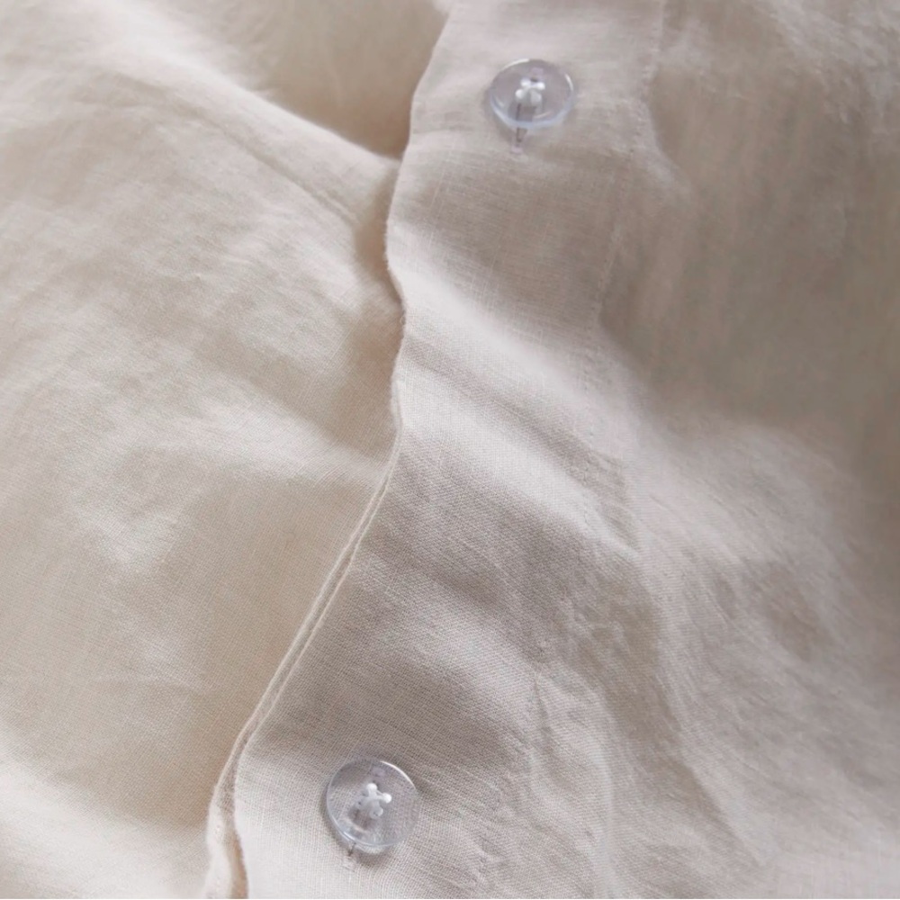 NWOT QUINCE European Linen Duvet Cover Full/Queen Sand 5868 - Picture 6 of 11